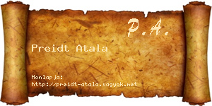 Preidt Atala névjegykártya